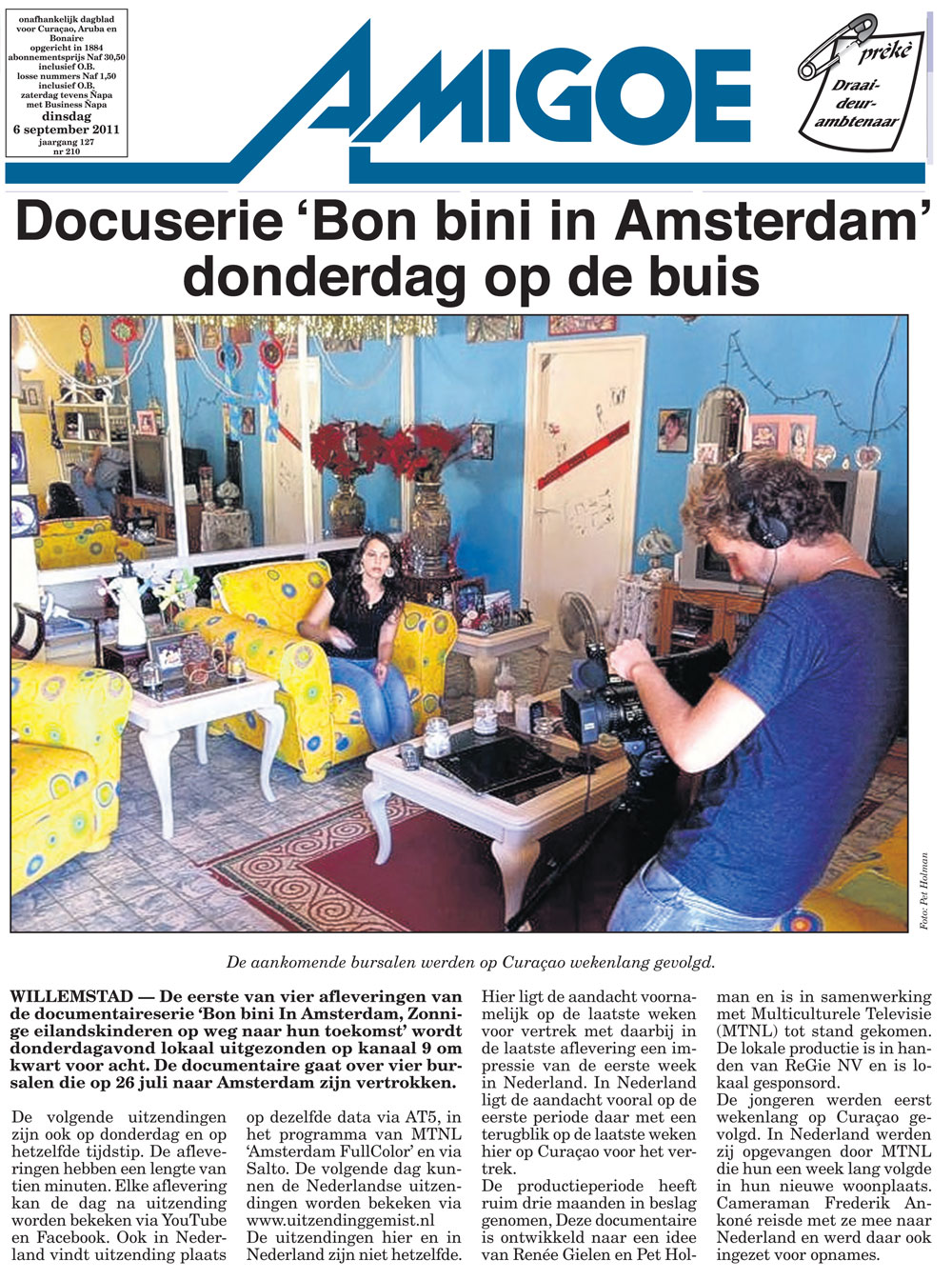 Docuserie ‘Bon bini in Amsterdam’ donderdag op de buis